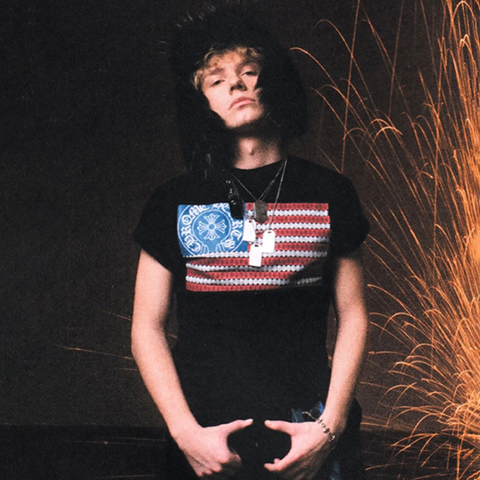 chrome hearts usa flag graphic short sleeve t-shirt